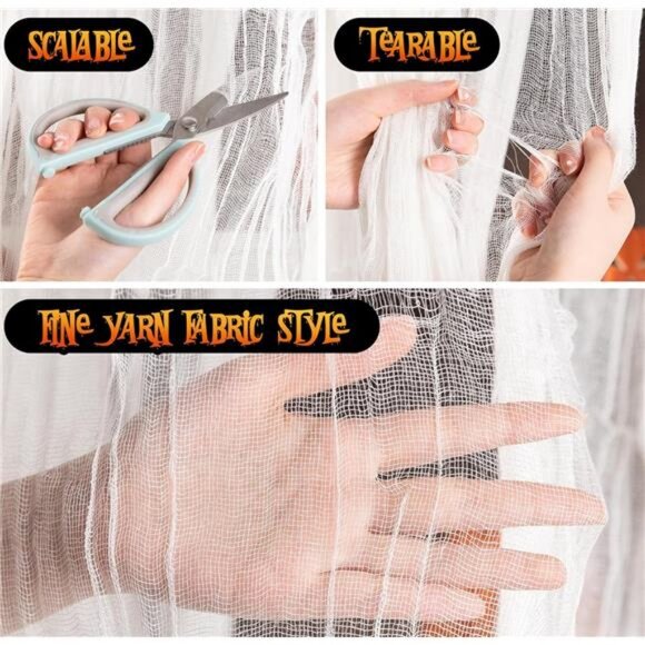 315 x 84.6 Inch Halloween Creepy Cloth - White Halloween Scary Spooky Cloth - Picture 3 of 8